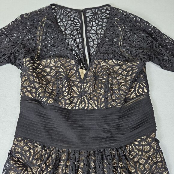 PAMELLA ROLAND Formal Gown Silk Lace Overlay Long Sleeve Women's 4 Party Dress - Picture 10 of 16